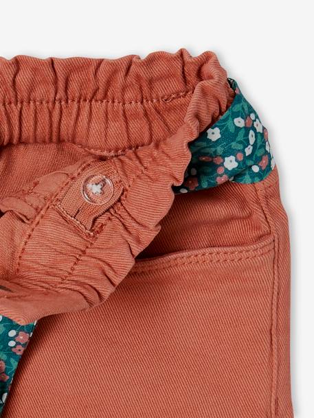 Paperbag Skirt for Girls PINK MEDIUM SOLID 