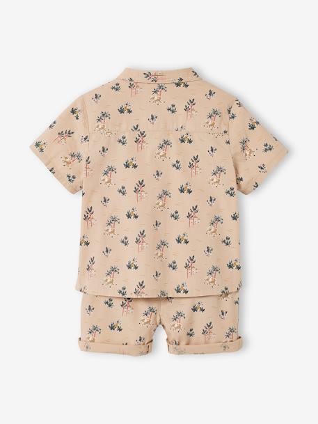 Shirt & Shorts Outfit for Babies BEIGE MEDIUM ALL OVER PRINTED 