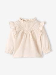 Frilly Blouse in Slub Fabric for Babies