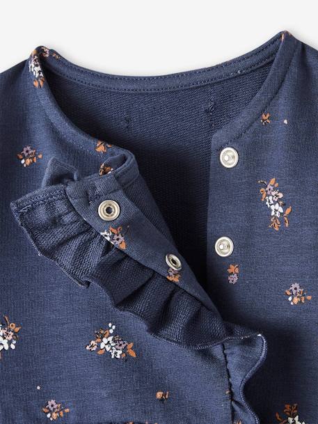 Marl-Effect Fleece Dress for Babies BLUE DARK ALL OVER PRINTED 