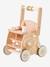 Walker with Seat for Doll, in FSC®100% Wood green+pink 