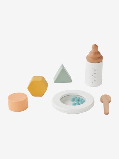 Walker with Seat for Doll, in FSC®100% Wood green+pink 