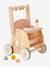 Walker with Seat for Doll, in FSC®100% Wood green+pink 