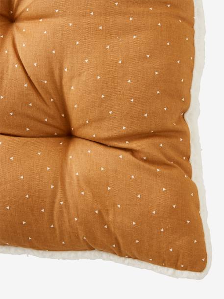 Dual Fabric Floor Cushion, Little Nomad BEIGE MEDIUM SOLID WITH DECOR 