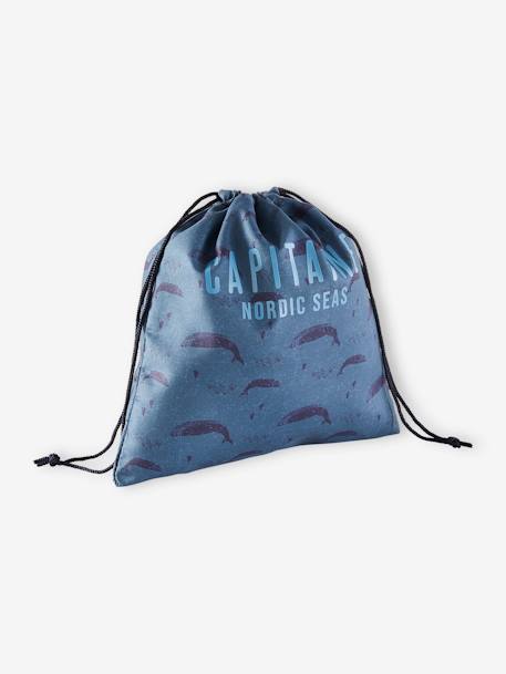 'Capitaine' Bag with Whale Motifs for Boys BLUE DARK ALL OVER PRINTED 
