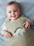 Sleeveless Baby Sleep Bag in Cotton Gauze, Dinosaurus GREEN MEDIUM SOLID WITH DESIG 