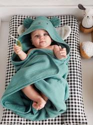 Vertbaudet Sleeveless Baby Sleep Bag in Cotton Gauze, Dinosaurus Green Medium Solid with Desig