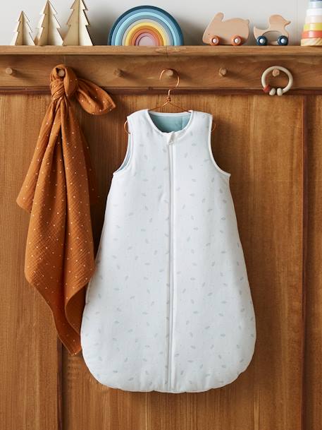 Baby Sleep Bag in Organic Cotton* with opening in the middle, Dreamy BROWN MEDIUM ALL OVER PRINTED+WHITE MEDIUM ALL OVER PRINTED 