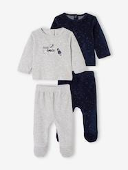 Baby-Pyjamas-Pack of 2 Velour Pyjamas with Glow-in-the-Dark Planets, for Baby Boys