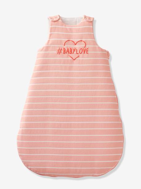 Sleeveless Baby Sleep Bag, #BABY PINK MEDIUM STRIPED 