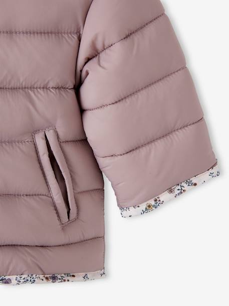 Reversible Padded Jacket for Babies PURPLE MEDIUM SOLID WITH DESIG+slate blue 