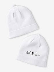 Baby-Pack of 2 Beanies in Cotton for Babies