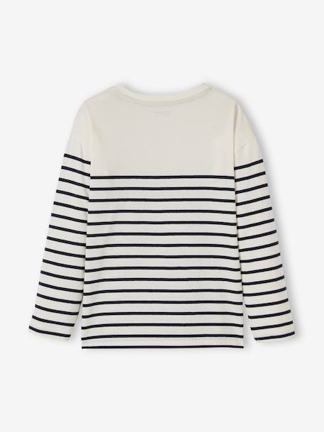 Sailor-Type Jumper with Motif on the Chest for Boys BLUE DARK STRIPED+WHITE LIGHT STRIPED 