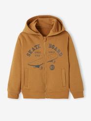 Boys-Sportswear-Zipped Jacket with Hood, Skateboard Motif, for Boys