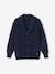Shimmery Knit Cardigan for Boys BLUE DARK SOLID WITH DESIGN 