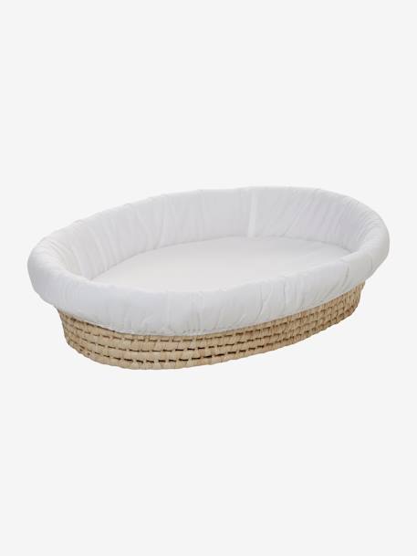 Changing Basket in Corn Husks BEIGE LIGHT SOLID 