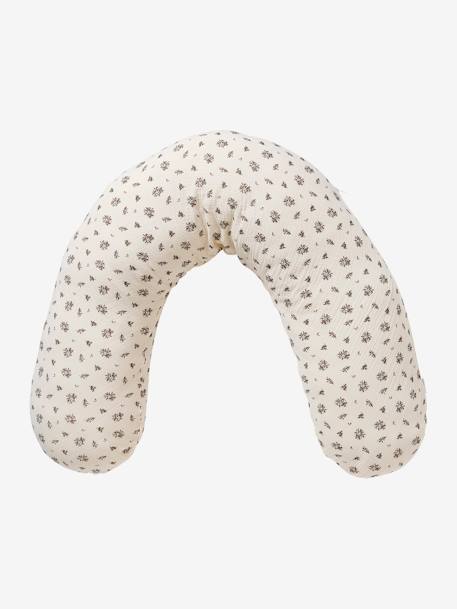 Cover for Feeding Pillow printed beige+printed pink+WHITE LIGHT SOLID 
