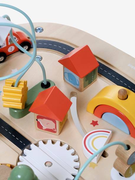 Car Track Activity Table in FSC®100% Wood BEIGE LIGHT SOLID WITH DESIGN 