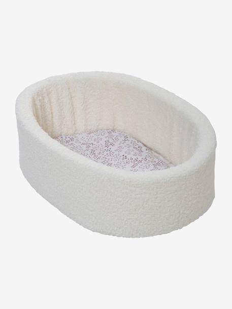 Cradle in FSC®100% Wood & Bouclé Fabric WHITE MEDIUM SOLID 