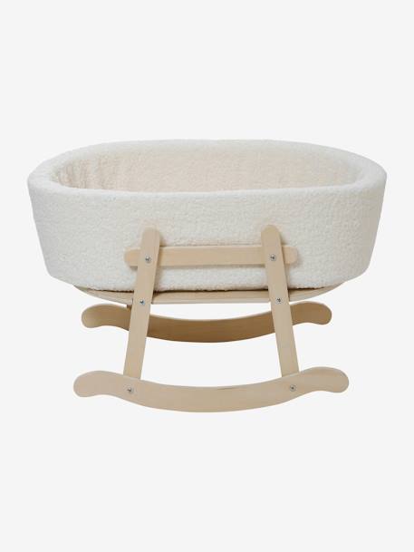 Cradle in FSC®100% Wood & Bouclé Fabric WHITE MEDIUM SOLID 