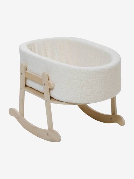 Cradle in FSC® Wood & Bouclé Fabric WHITE MEDIUM SOLID 