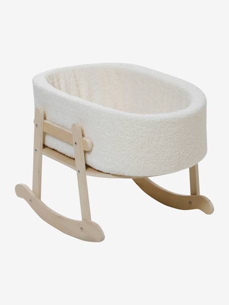 Cradle in FSC®100% Wood & Bouclé Fabric WHITE MEDIUM SOLID 