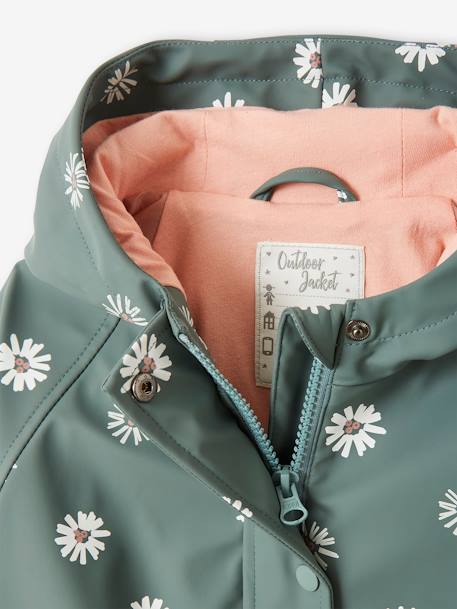 Hooded Raincoat with Magical Motifs for Girls blush+GREEN MEDIUM ALL OVER PRINTED+pale pink+rose+sky blue 