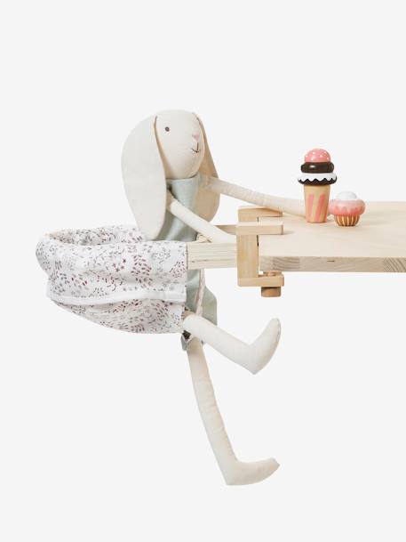 Hook-On Table Chair for Dolls in Fabric & FSC® Wood BEIGE LIGHT SOLID 