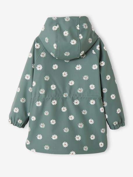 Hooded Raincoat with Magical Motifs for Girls blush+GREEN MEDIUM ALL OVER PRINTED+pale pink+rose+sky blue 