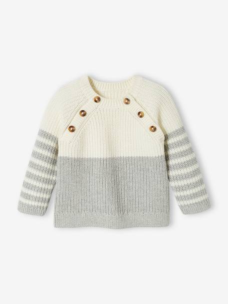 Striped Jumper for Babies WHITE LIGHT SOLID WITH DESIGN 