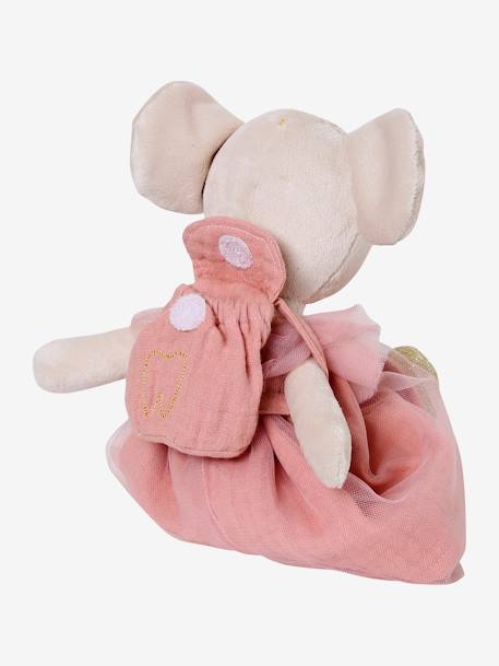 Little Mouse Soft Toy & Backpack for Baby Teeth WHITE MEDIUM SOLID WITH DESIGN 
