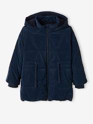 Girls-Coats & Jackets-Padded Coat with Hood & Sherpa Lining for Girls