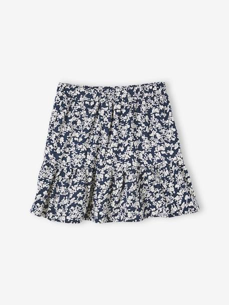 Skirt with Printed Ruffle for Girls BEIGE MEDIUM ALL OVER PRINTED+BLUE DARK ALL OVER PRINTED 