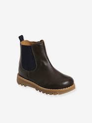 Unisex Leather Boots with Zip & Elastic for Toddlers