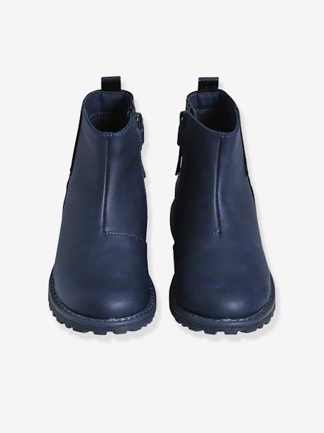 Fancy Glitter Boots for Girls BLUE DARK SOLID 