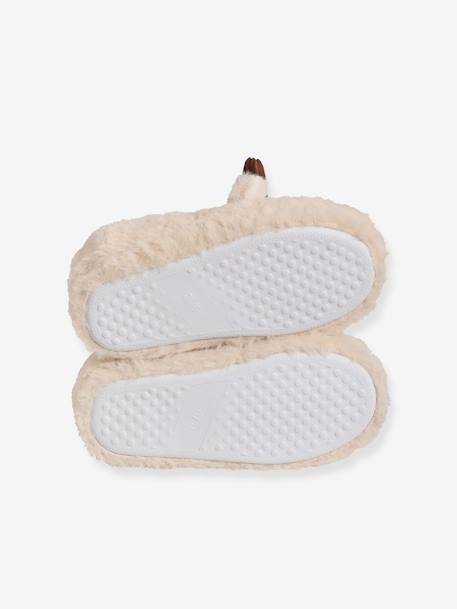 Plush Slippers for Boys Beige 