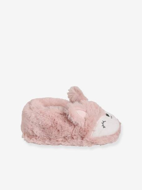 Plush Slippers for Girls PINK LIGHT SOLID WITH DESIGN 