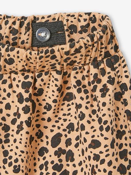 Skirt with Printed Ruffle for Girls BEIGE MEDIUM ALL OVER PRINTED 