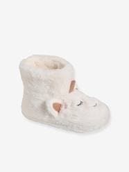 High-Top Unicorn Plush Slippers for Girls