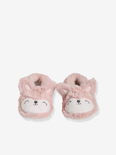Plush Slippers for Girls PINK LIGHT SOLID WITH DESIGN 