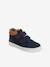 Touch-Fastening High-Top Trainers in Leather for Boys BLUE DARK SOLID 