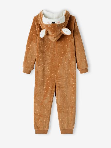 Fox Onesie for Girls BROWN LIGHT SOLID WITH DESIGN 