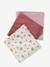 Pack of 3 Cotton Muslin Squares, Barn PINK MEDIUM ALL OVER PRINTED 