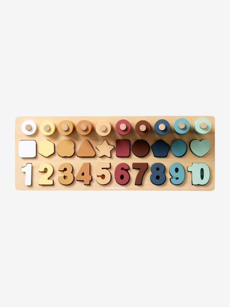 Numbers & Counting Board in FSC® Wood BEIGE LIGHT SOLID WITH DESIGN 