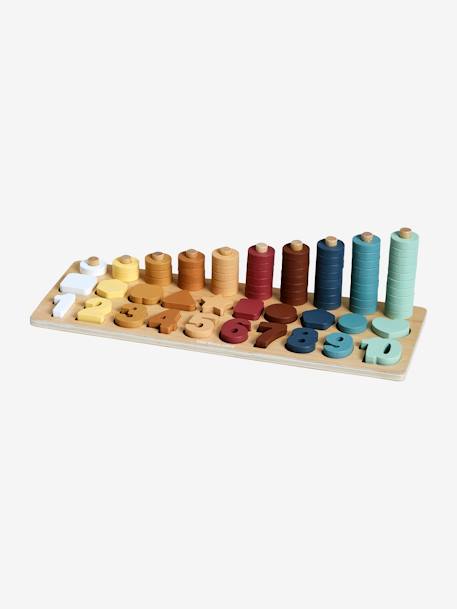 Numbers & Counting Board in FSC® Wood BEIGE LIGHT SOLID WITH DESIGN 