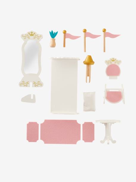 Princess Castle for Fashion Dolls in FSC®100% wood WHITE LIGHT SOLID WITH DESIGN 