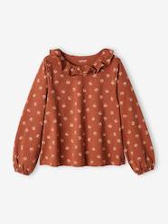 Blouse-like Top with Iridescent Flowers, for Girls