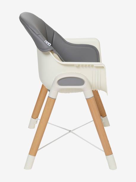 Progressive High Chair with 2 Heights, High & Low by Vertbaudet Grey 