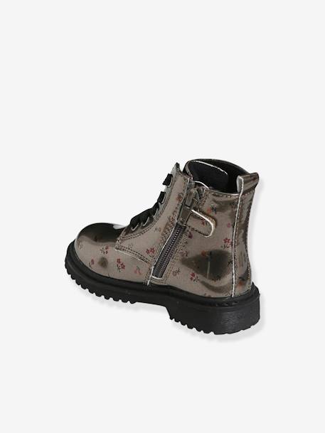 Printed Boots with Laces + Zip, for Girls GREY MEDIUM  ALL OVER PRINTED 