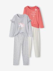 Pack of 2 Unicorn Pyjamas for Girls